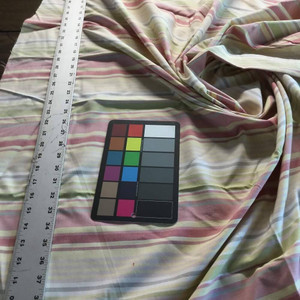 Stripes in Pink, Yellow, Red, and Green | Drapery / Slipcover Fabric | 55 Wide