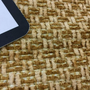 Chenille Tan Basketweave | Heavyweight Upholstery Fabric | 58 Wide | By the Yard