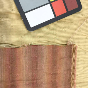 Golden Tan Micro Stripes with Wrinkle Texture | Upholstery Fabric | 55 W | BTY