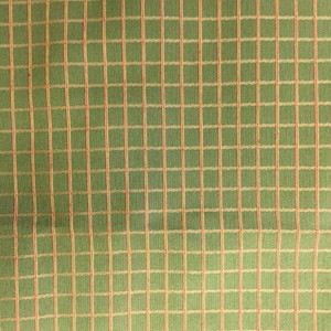 Green with Red and Yellow Grid | Upholstery / Slipcover Fabric | 57 Wide | BTY