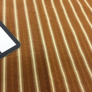 Brown and Beige Textured Stripe | Upholstery / Slipcover Fabric | 57 Wide | BTY