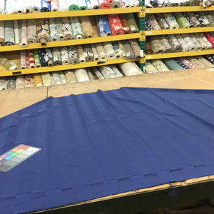 Vertical Wide Stripes in Blue | Upholstery / Drapery Fabric | 60 W | By the Yard