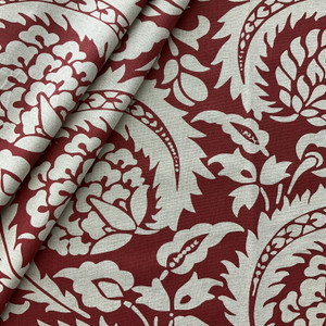 Large Scale Floral in Red and Natural Light Brown | Home Decor Fabric | 55 Wide
