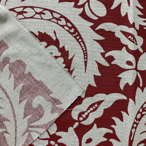 Large Scale Floral in Red and Natural Light Brown | Home Decor Fabric | 55 Wide