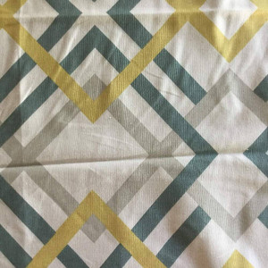 Lattice in Blue / Gray / Yellow / White | Home Decor Fabric | 55 W | By the Yard