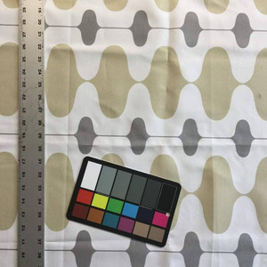 Modern Ogee in Tan, White and Gray | Outdoor Upholstery Fabric | 54 Wide | BTY