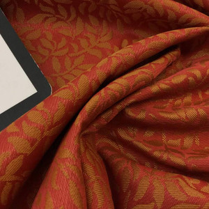 Golden Leaves on Red | Upholstery / Drapery Fabric | 56 Wide | By the Yard