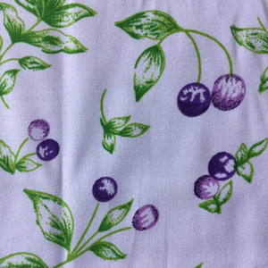 Vintage Plums in White, Purple, Green | Home Decor Fabric | 56 W | By the Yard