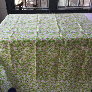 Vintage 70's Floral in Green, Brown, and White | Home Decor Fabric | 54 W | BTY