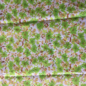 Vintage 70's Floral in Green, Brown, and White | Home Decor Fabric | 54 W | BTY