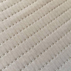 Taupe with White Stitched Stripes | Upholstery Fabric | 59 Wide | By the Yard