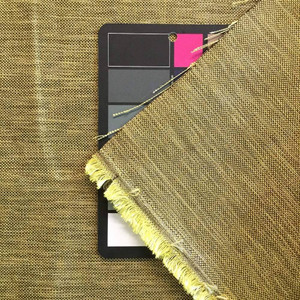 Chartreuse and Brown Basketweave Upholstery / Drapery Fabric | 56 Wide | BTY