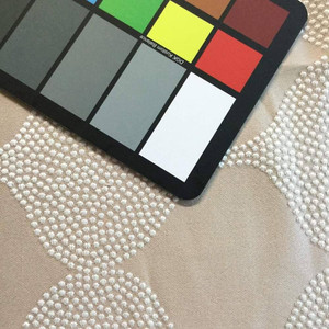 Beige and White Ogee Sateen | Upholstery / Drapery Fabric | 54 W | By the Yard