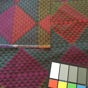 Geometric Diamonds in Purple / Red / Green / Blue | Upholstery Fabric | 60 W