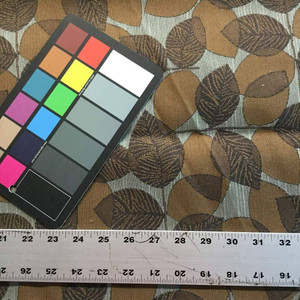 Brown Leaves on Gray | Upholstery / Slipcover Fabric | 56 Wide | By the Yard