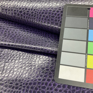 VIOLET - Glossy Faux Snake Skin Upholstery Vinyl Fabric | CROCCO | BTY |