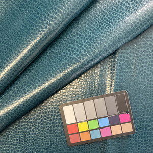 TEAL - Glossy Faux Snake Skin Upholstery Vinyl Fabric | CROCCO | BTY |