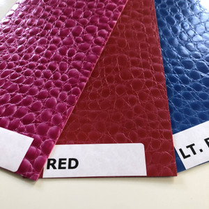 LIGHT BLUE - Glossy Faux Snake Skin Upholstery Vinyl Fabric | CROCCO | BTY |