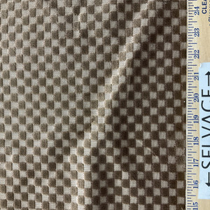 Mocha Brown Checked | Boxer Velvet Upholstery Fabric | Home Decor | 54 Wide |
