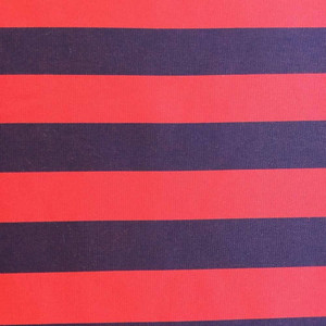 Sunbrella Rugby Stripe Nave/Red | Furniture Weight Fabric | 54 Wide | BTY | 4168-0054