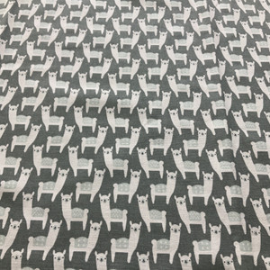 Alpaca in Gray / White | Premier Prints | Children's Home Decor Fabric | 54 Wide