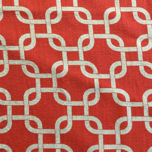 Square Links Red / Natural | Premier Prints | Home Decor Fabric | 54 Wide | BTY