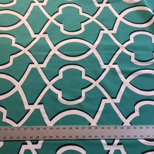 Shadowed Lattice Ocean Green / White | Premier Prints | Home Decor Fabric | 54 W