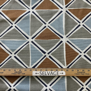 Modern Diamonds in Gray, Blue, Brown | Premier Prints Home Decor Fabric | 54 W