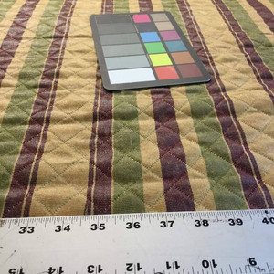 Plaid with Quilted Diamonds Red / Green | Upholstery Fabric | 54 W | By the Yard