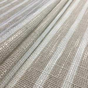 Striped Openweave Beige and White | Heavy Duty Upholstery Fabric | 54 Wide