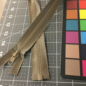 29.5" Separating Zipper | Tan | Molded Plastic | YKK Brand | Jackets.