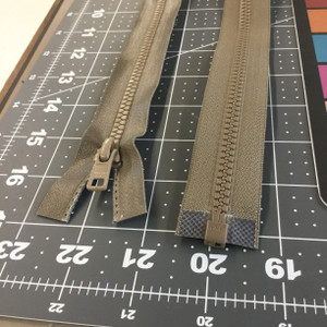 30.5" Separating Zipper | Tan | Molded Plastic | YKK Brand. | Jackets