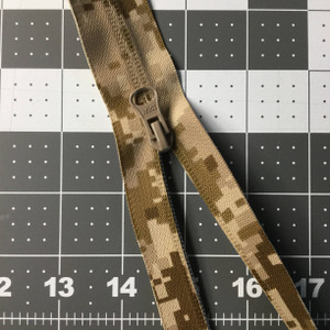 32 Inch Separating Jacket Zipper | Digital Desert Camouflage, Single Pull |