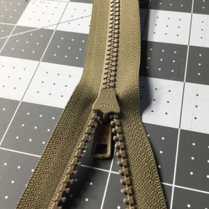 28.5 Inch Tan Separating Jacket Zipper | HEAVY DUTY Molded Plastic Chain Zipper