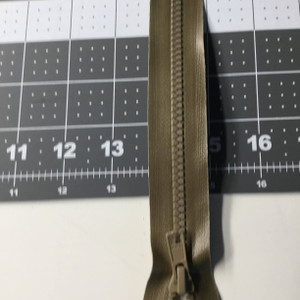 28 Inch Tan Separating Jacket Zipper | HEAVY DUTY Molded Plastic Chain Zipper |