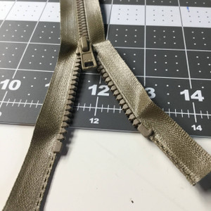 29 Inch Tan Separating Jacket Zipper | HEAVY DUTY Molded Plastic Chain Zipper