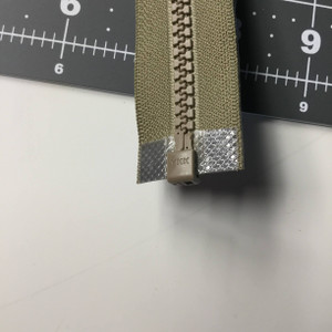 33.5 Inch Tan Separating Jacket Zipper | HEAVY DUTY Molded Plastic Chain Zipper
