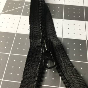 28 Inch Black, Double Pull Non Separating Zipper  HEAVY DUTY Molded Plastic Chain Zipper