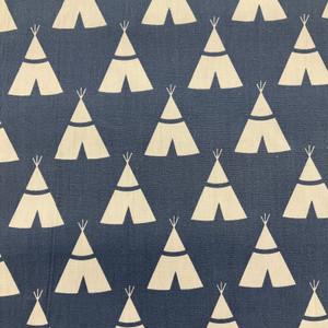 Tee Pee in Blue / White | Children's Home Decor Fabric | Premier Prints | 45 W