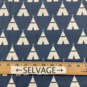 Tee Pee in Blue / White | Children's Home Decor Fabric | Premier Prints | 45 W