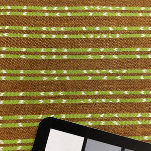 Brown and Green Striped Fabric | Slipcovers / Drapery | 54 Wide | By the Yard