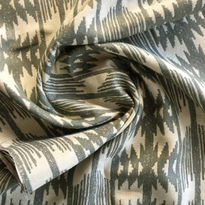 Green / Beige Bohemian Aztec Fabric | Slipcovers / Drapery | 54 W | By the Yard