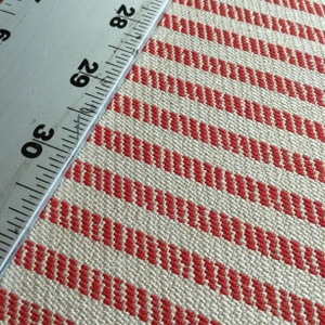 Red / Tan Ticking Striped Fabric | Slipcovers / Drapery | 54 Wide | By the Yard