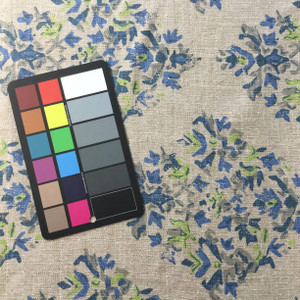 Textured Floral Diamonds | Home Decor Fabric | Taupe / Blue | 54 Wide | BTY