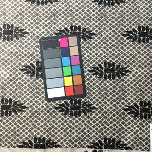 Diamonds with Motifs Gray / Black on Linen | Home Decor Fabric | Lacefield | 54W