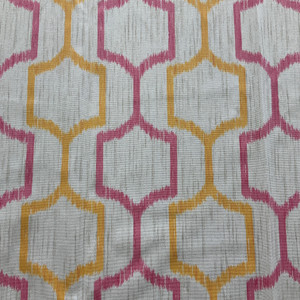 Ikat Geometric | Pink / Orange | Home Decor Fabric | 45 Wide | By the Yard