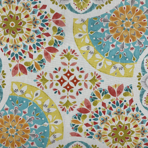 Modern Medallions | Home Decor Fabric | Orange / Yellow / Blue | 45 Wide | BTY