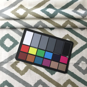 Diamond Zig Zag | Taupe / Gray / Green | Drapery Fabric | Robert Allen | 54 W