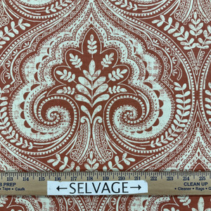 Salmon Pink Spade Ogee | Home Decor Fabric | Mill Creek Fabric | 54 Wide | BTY