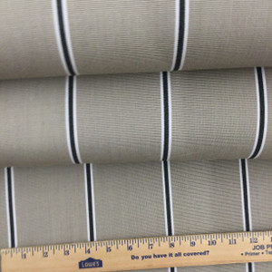 4961-0000 | Putty Regimental Striped  Sunbrella | 46 Inch | Marine And Awning Fabric